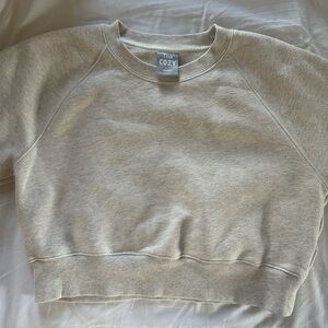 TNA cozy fleece perfect cropped crew neck